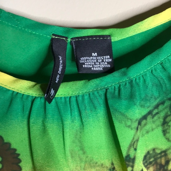 New Direction Green and yellow Blouse Size Medium - Picture 3 of 6